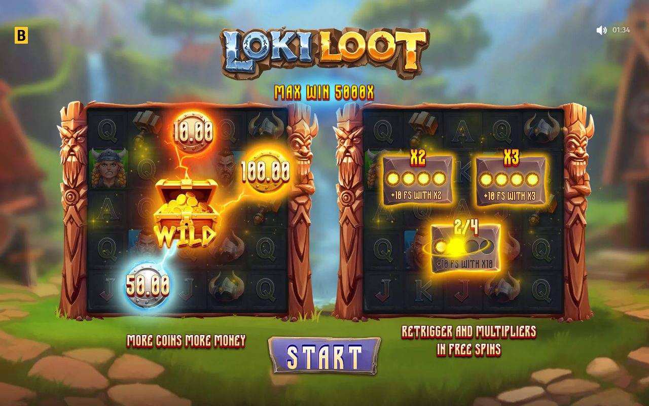 Loki Loot game lobby / feature intro