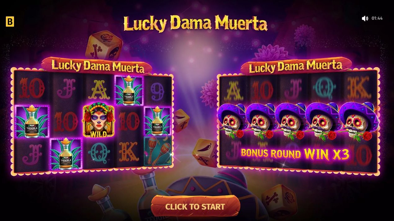 Lucky Dama Muerta game lobby / feature intro