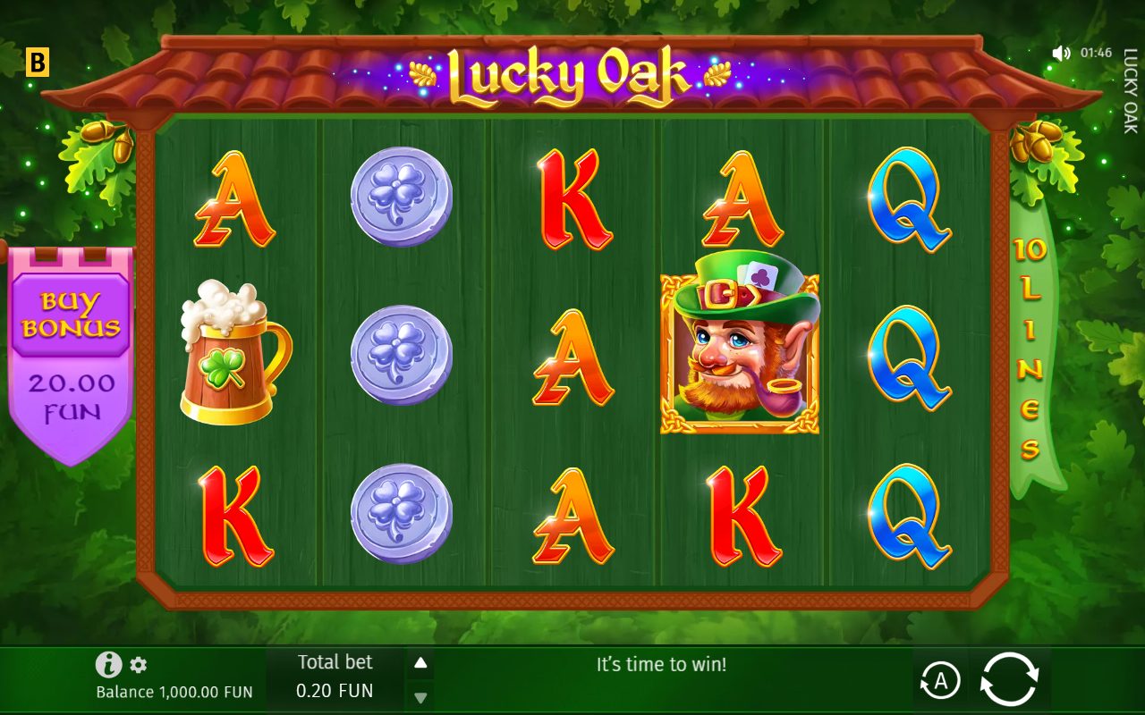Lucky Oak game lobby / feature intro