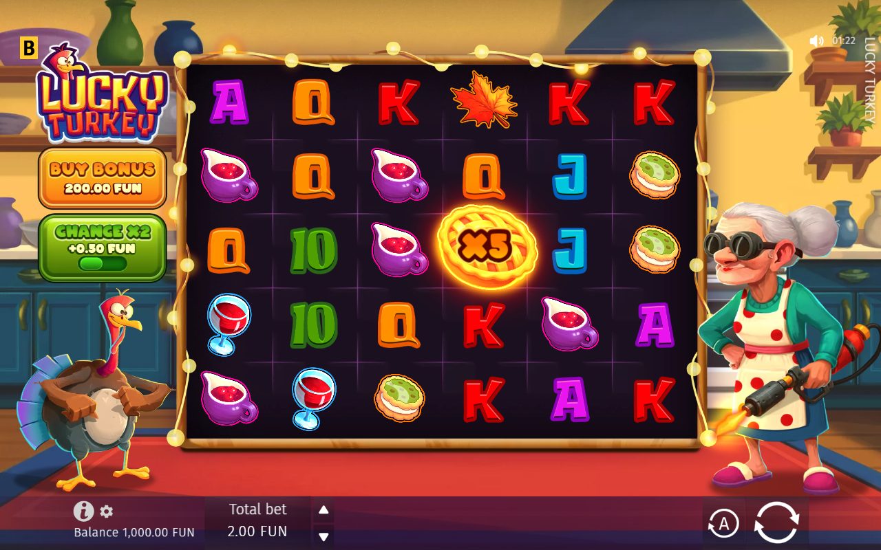 Lucky Turkey game lobby / feature intro