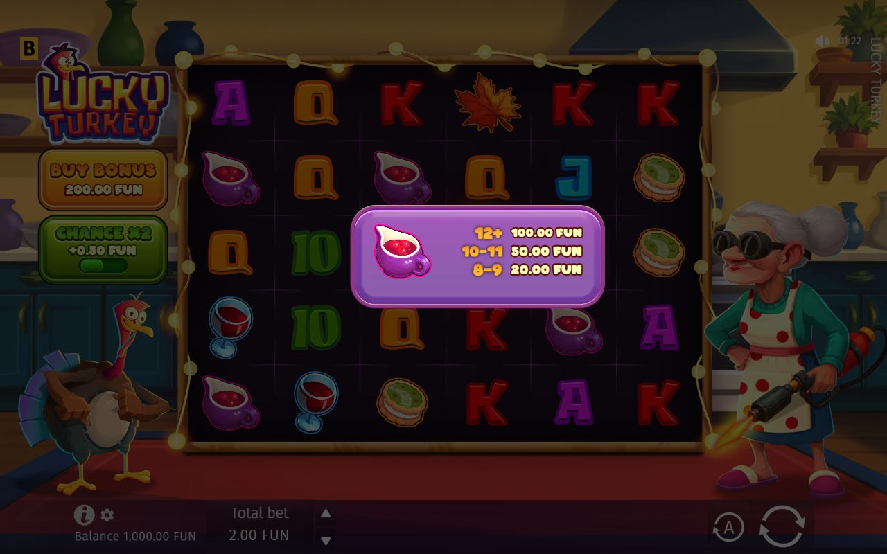 Lucky Turkey base game reels