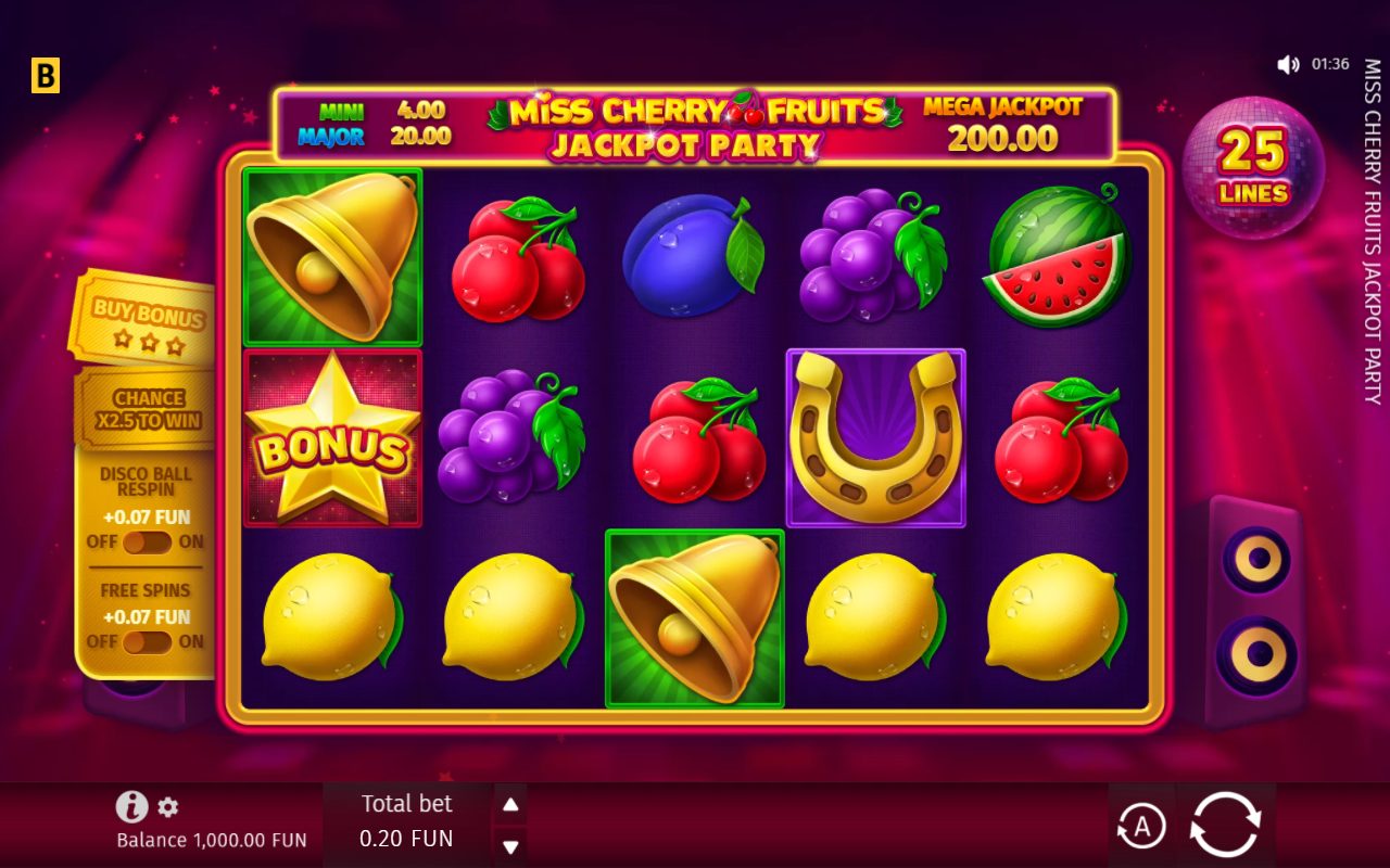 Miss Cherry Fruits Jackpot Party game lobby / feature intro