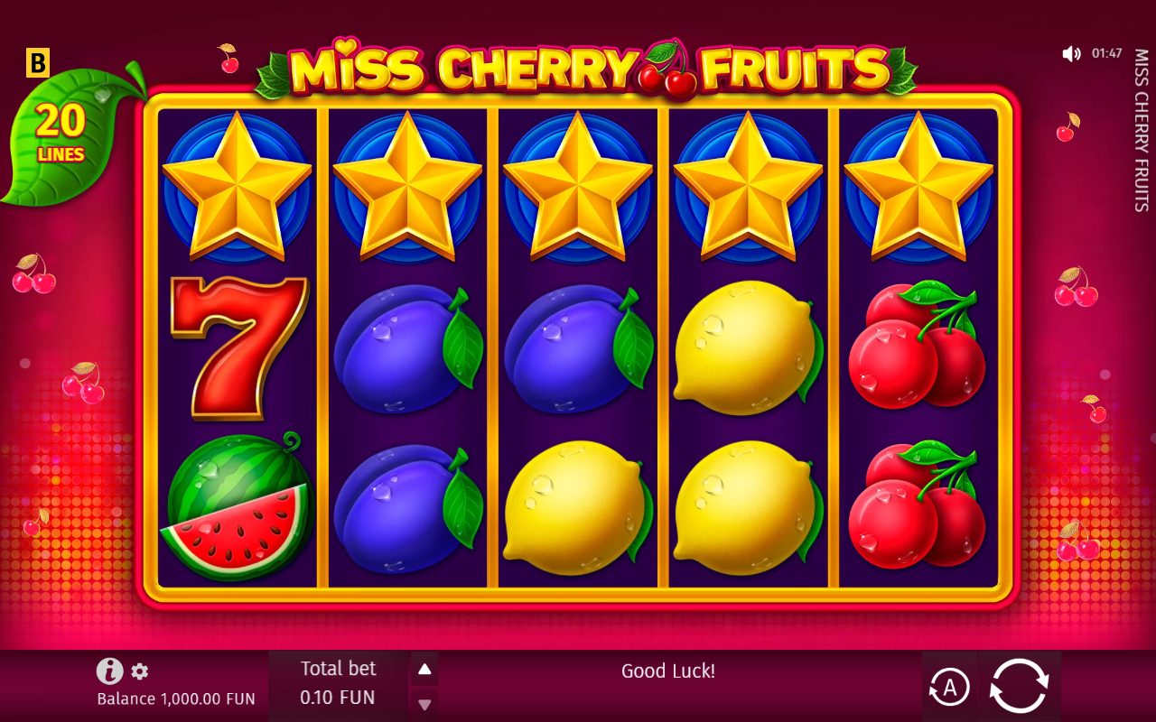 Miss Cherry Fruits game lobby / feature intro