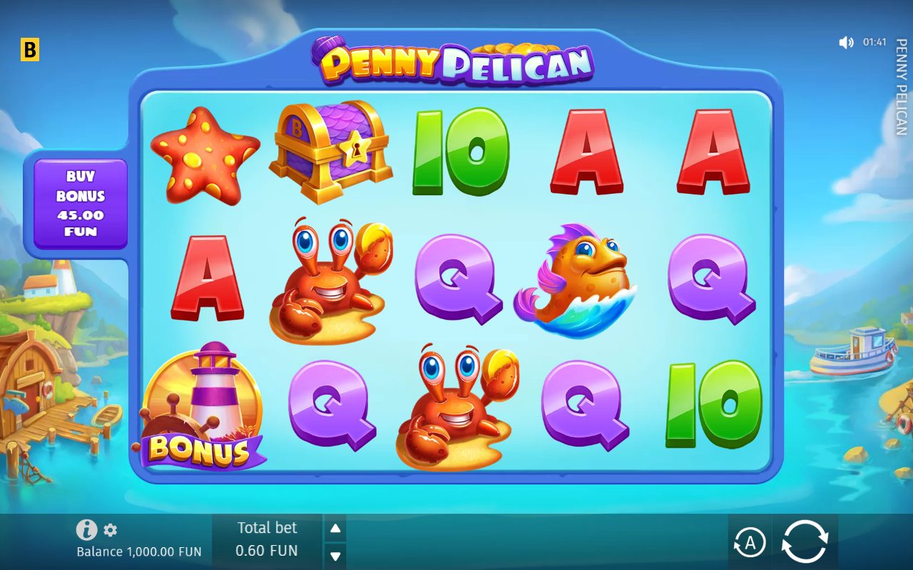 Penny Pelican game lobby / feature intro