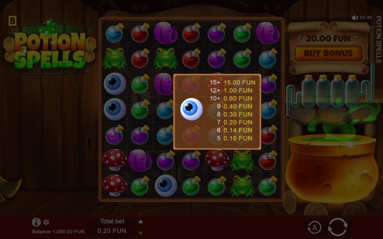 Potion Spells base game reels