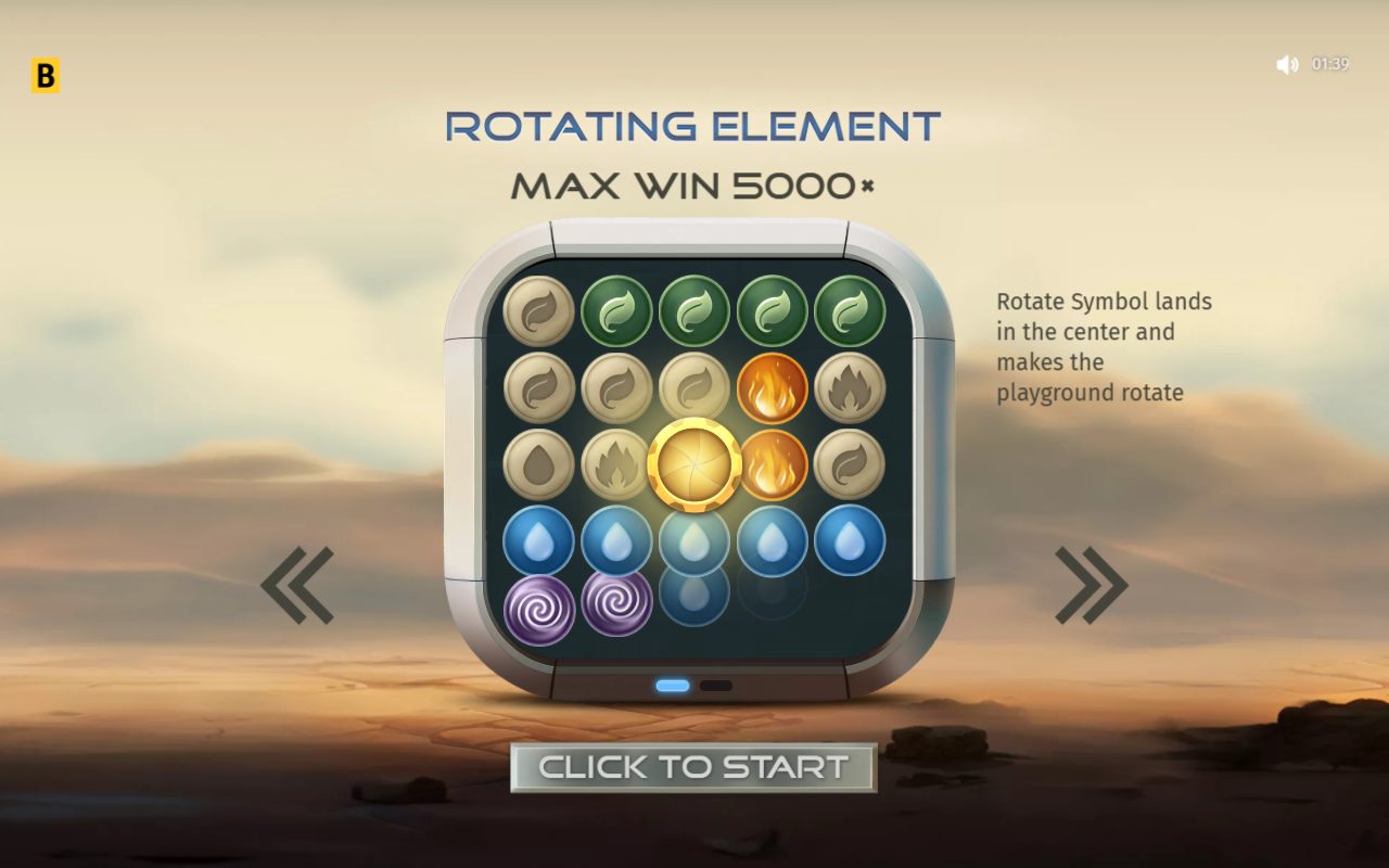 Rotating Element game lobby / feature intro