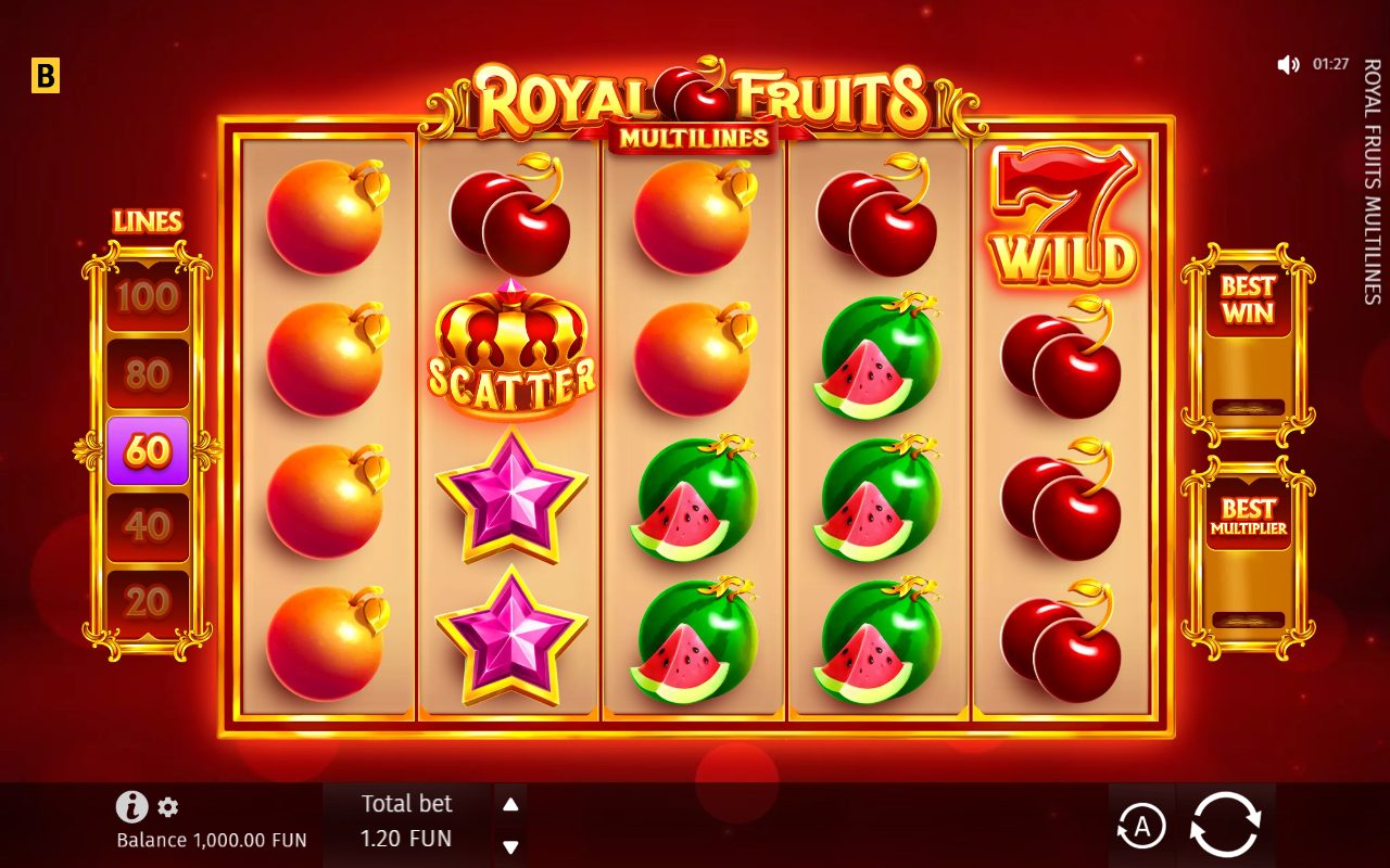 Royal Fruits MultiLines game lobby / feature intro