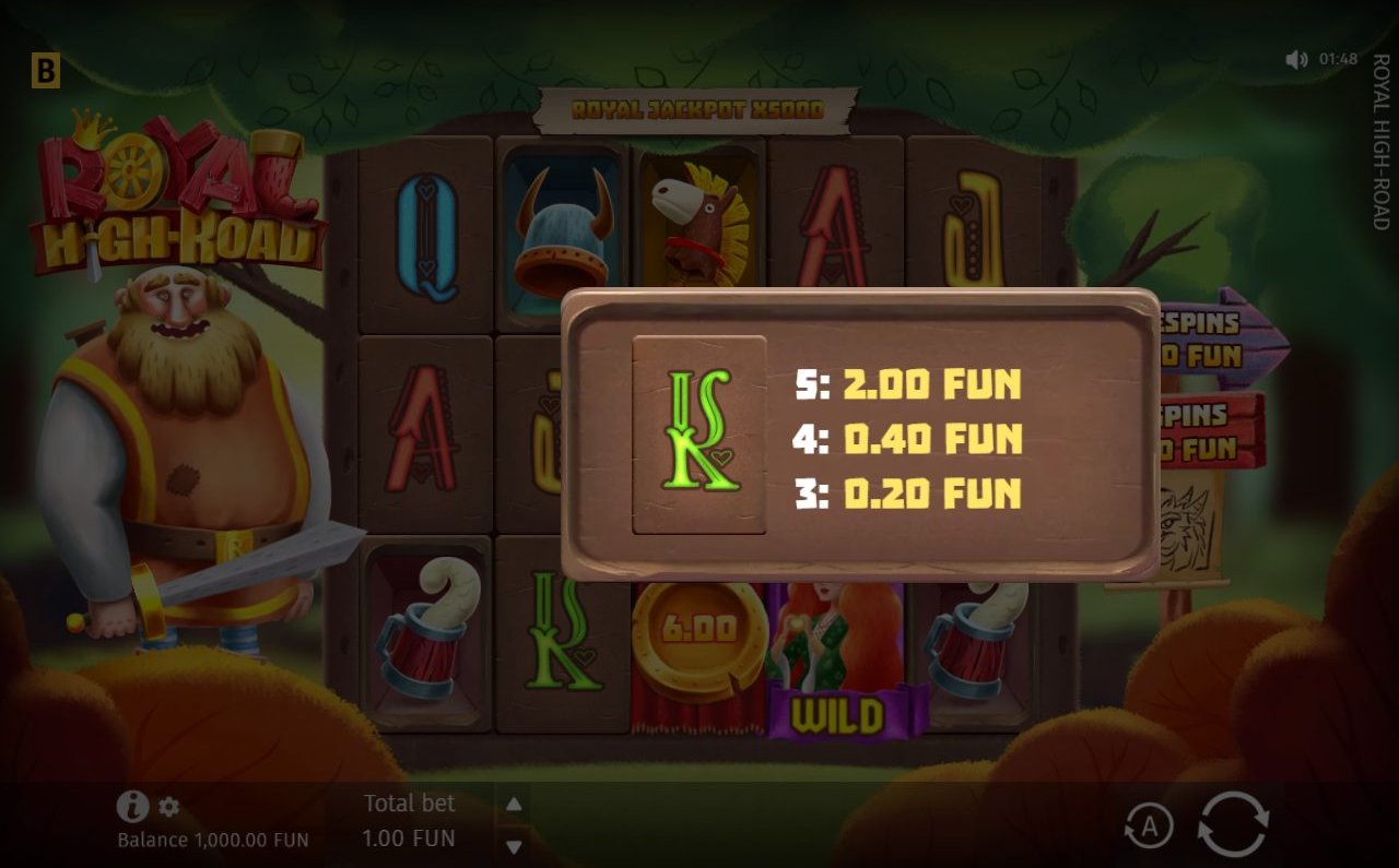 Royal High-Road base game reels