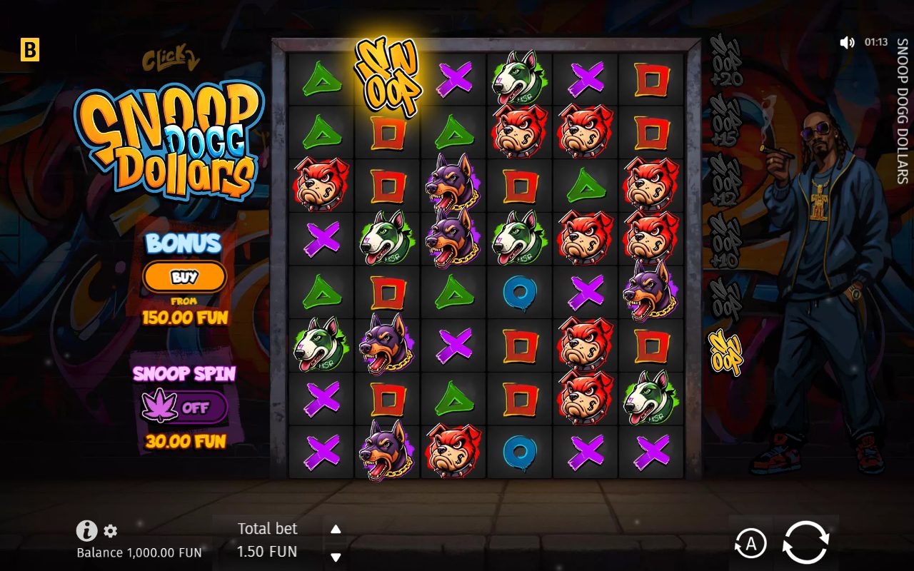 Snoop Dogg Dollars game lobby / feature intro