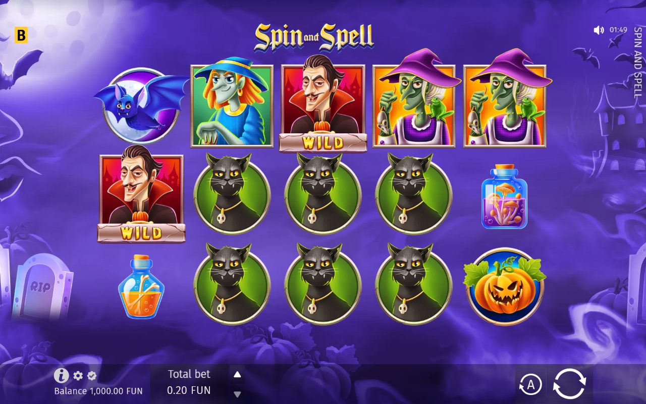 Spin And Spell game lobby / feature intro
