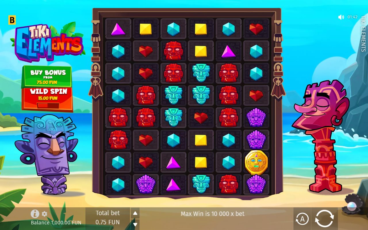 Tiki Elements game lobby / feature intro