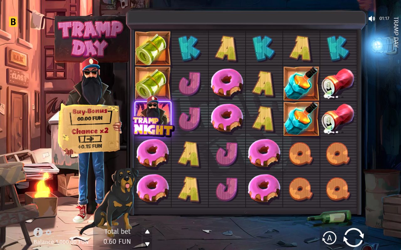 Tramp Day game lobby / feature intro