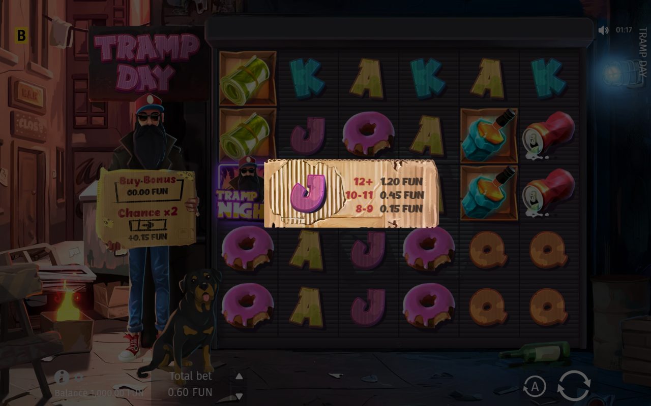 Tramp Day base game reels