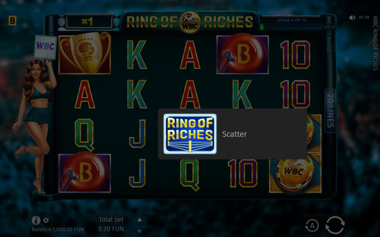 WBC Ring Of Riches base game reels