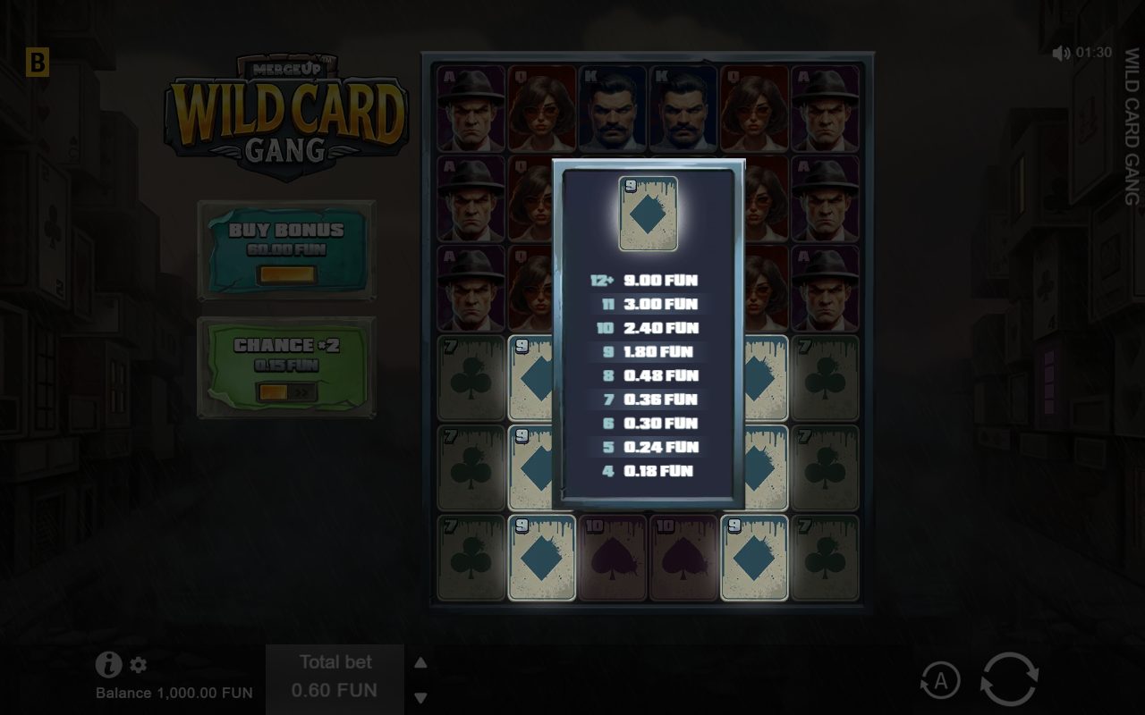 Wild Card Gang base game reels