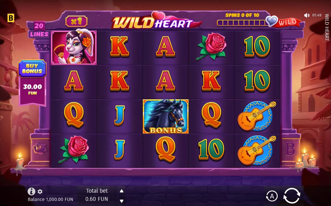 Wild Heart game lobby / feature intro