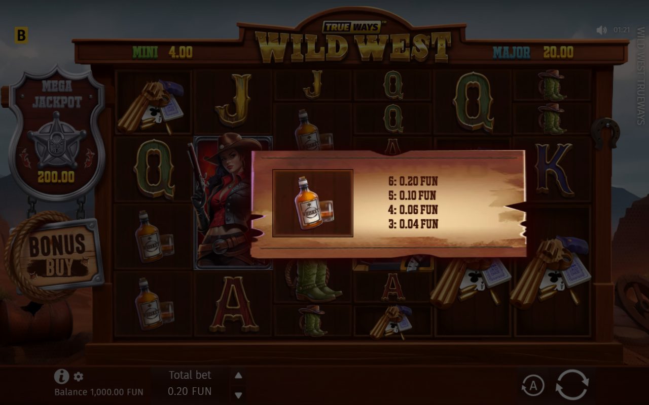 Wild West Trueways base game reels