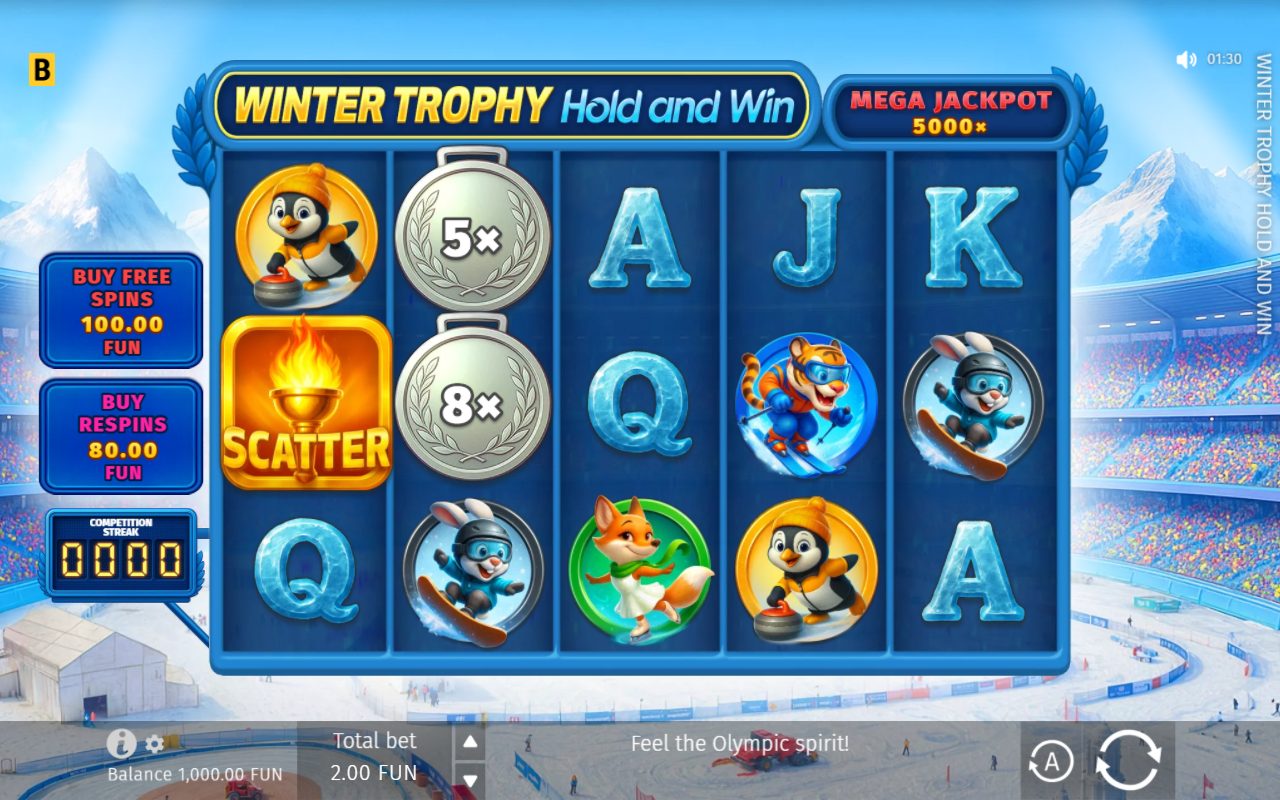 Winter Trophy Hold and Win game lobby / feature intro