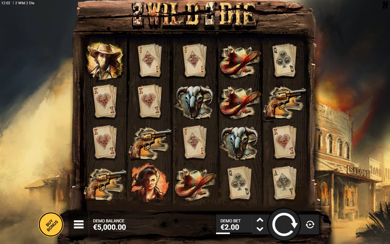 2 Wild 2 Die base game reels