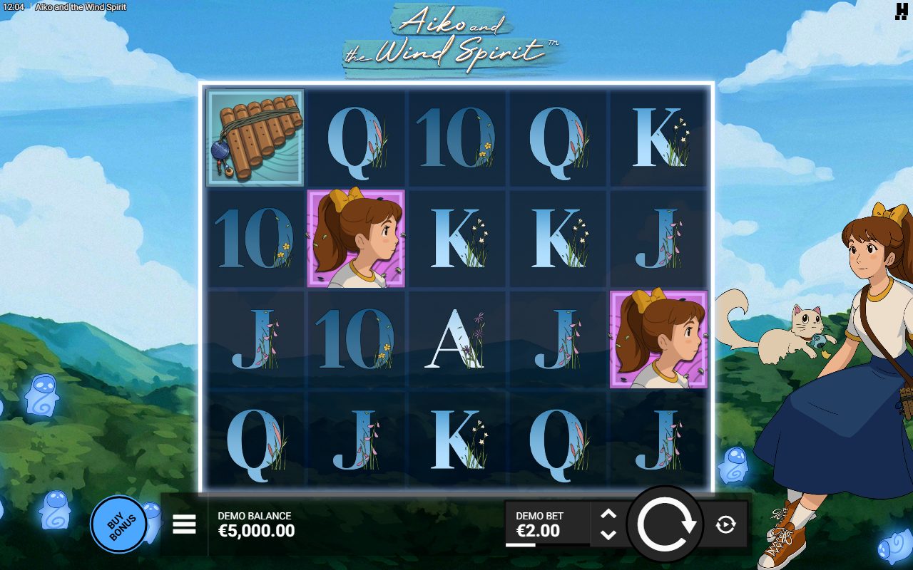 Aiko and the Wind Spirit base game reels
