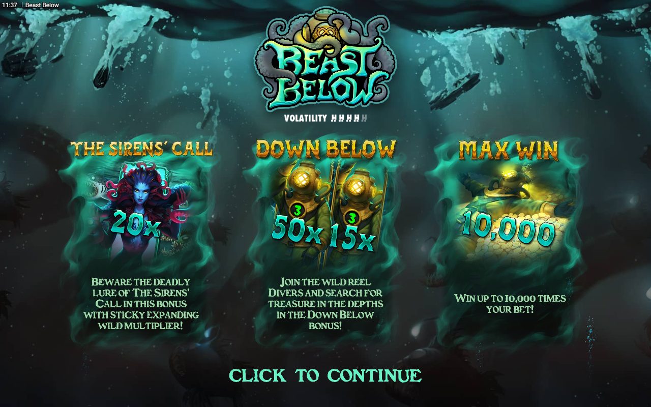Beast Below game lobby / feature intro