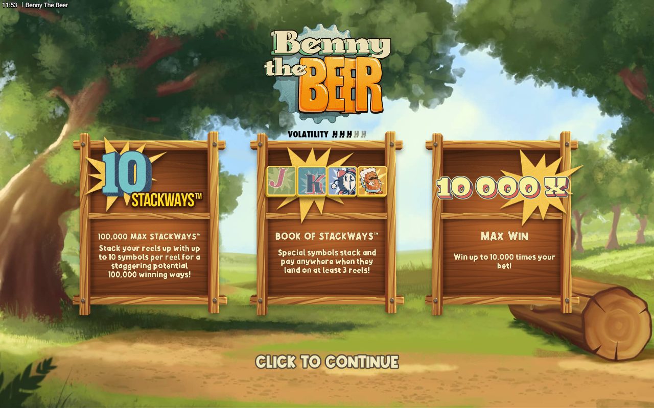 Benny the Beer game lobby / feature intro