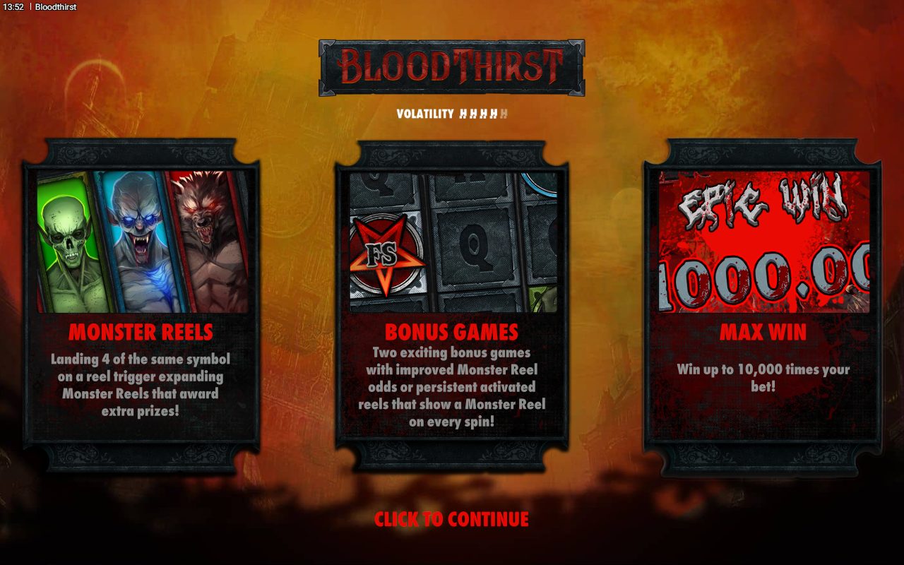 Bloodthirst game lobby / feature intro