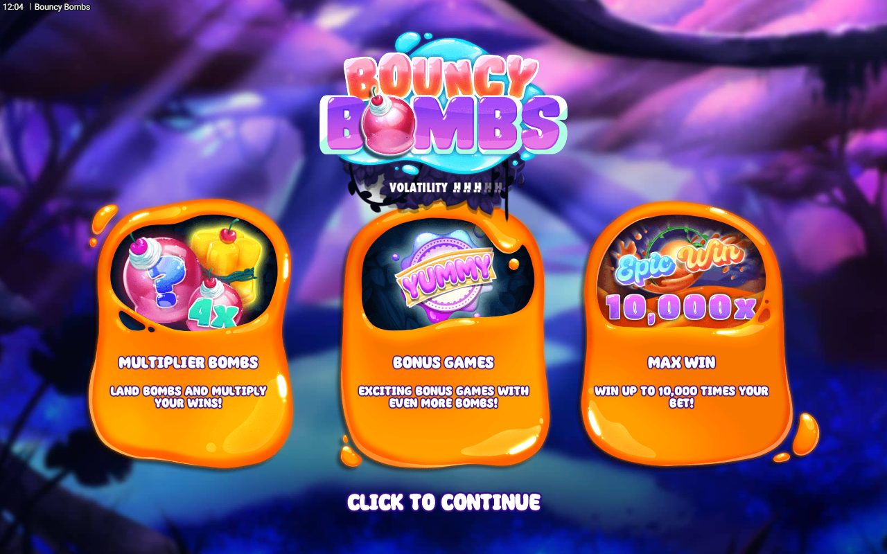 Bouncy Bombs game lobby / feature intro