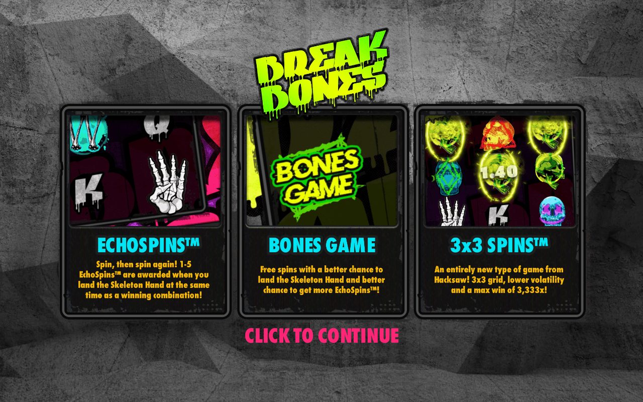 Break Bones game lobby / feature intro