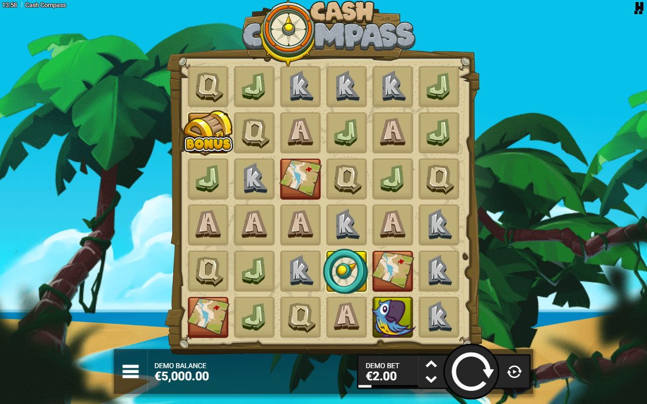 Cash Compass base game reels