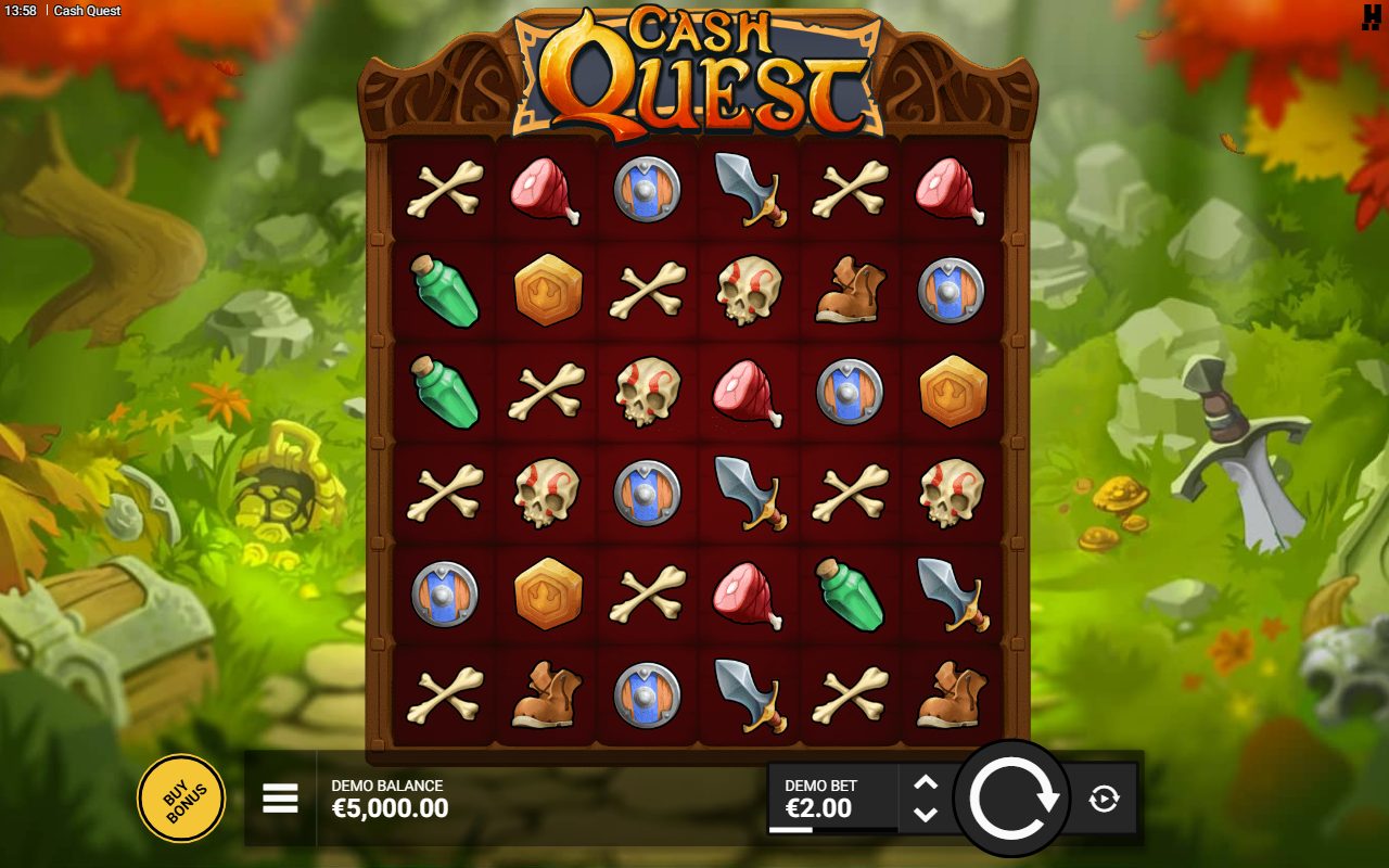 Cash Quest base game reels