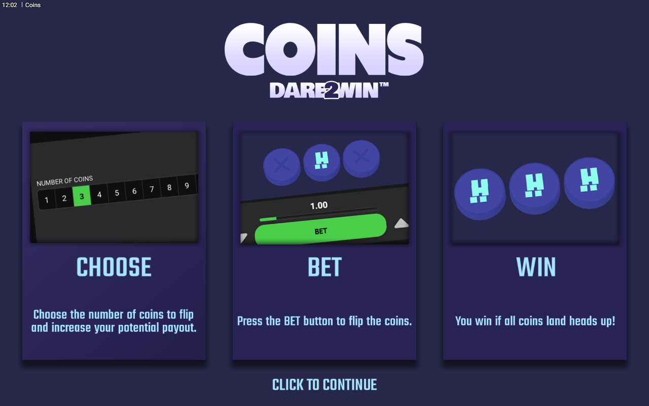 Coins game lobby / feature intro