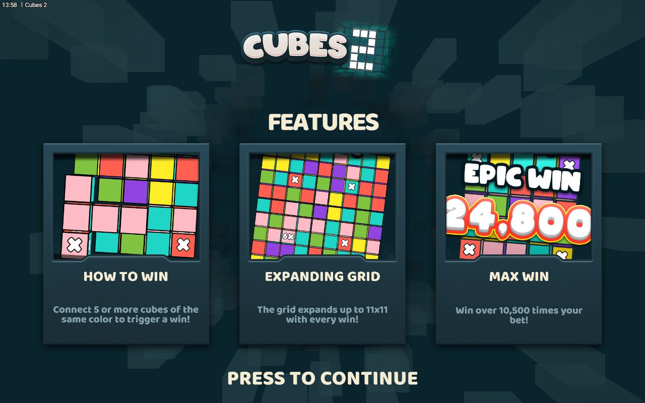 Cubes 2 game lobby / feature intro