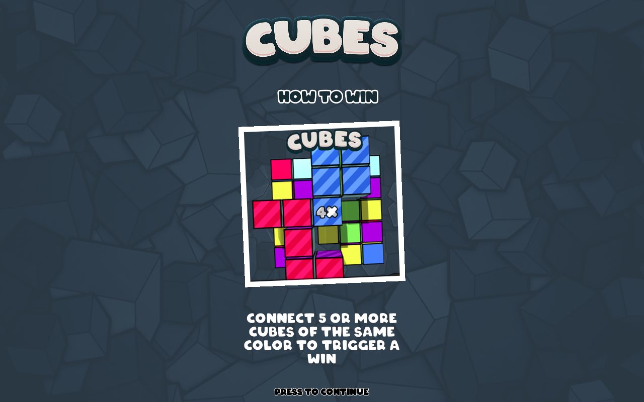 Cubes game lobby / feature intro
