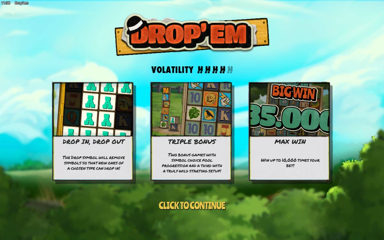 Drop'em game lobby / feature intro