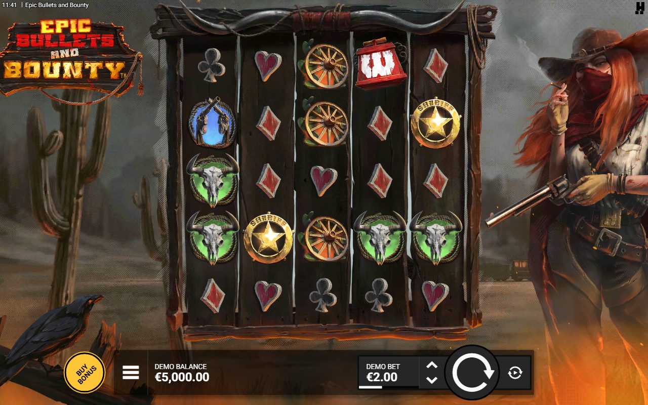 Epic Bullets and Bounty base game reels