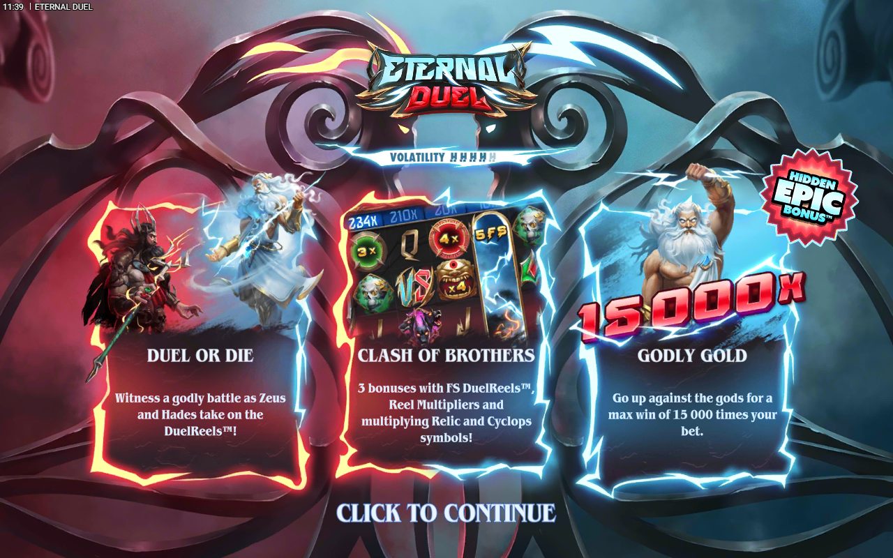 Eternal Duel game lobby / feature intro