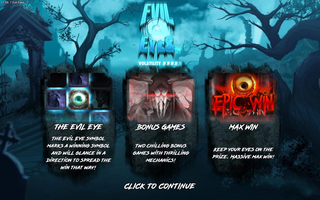 Evil Eyes game lobby / feature intro