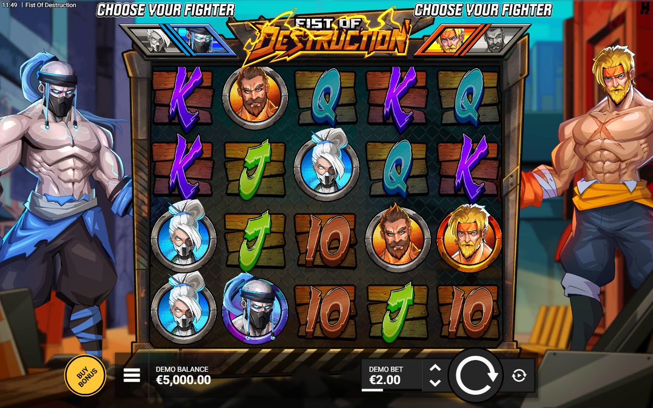 Fist of Destruction base game reels