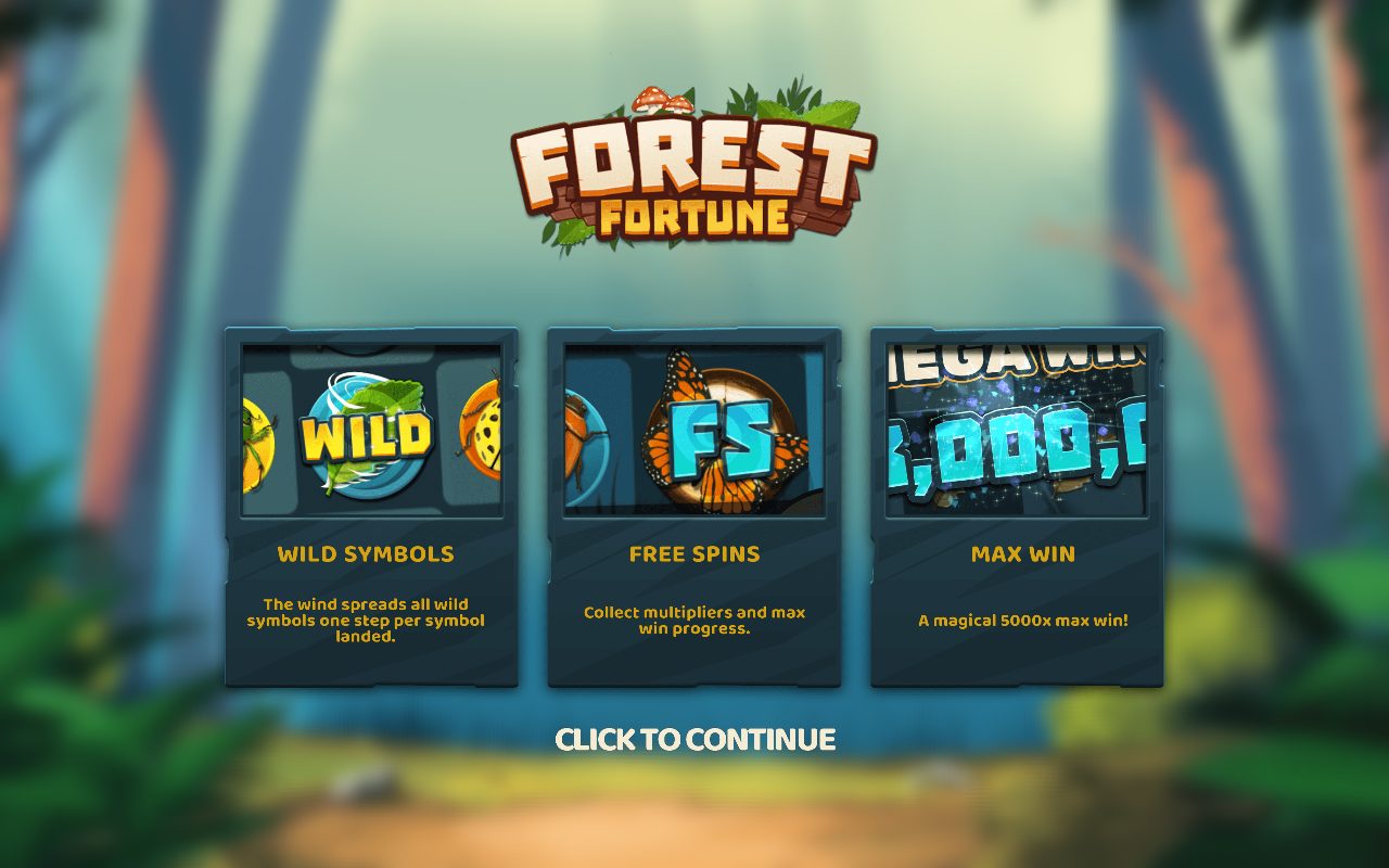 Forest Fortune game lobby / feature intro