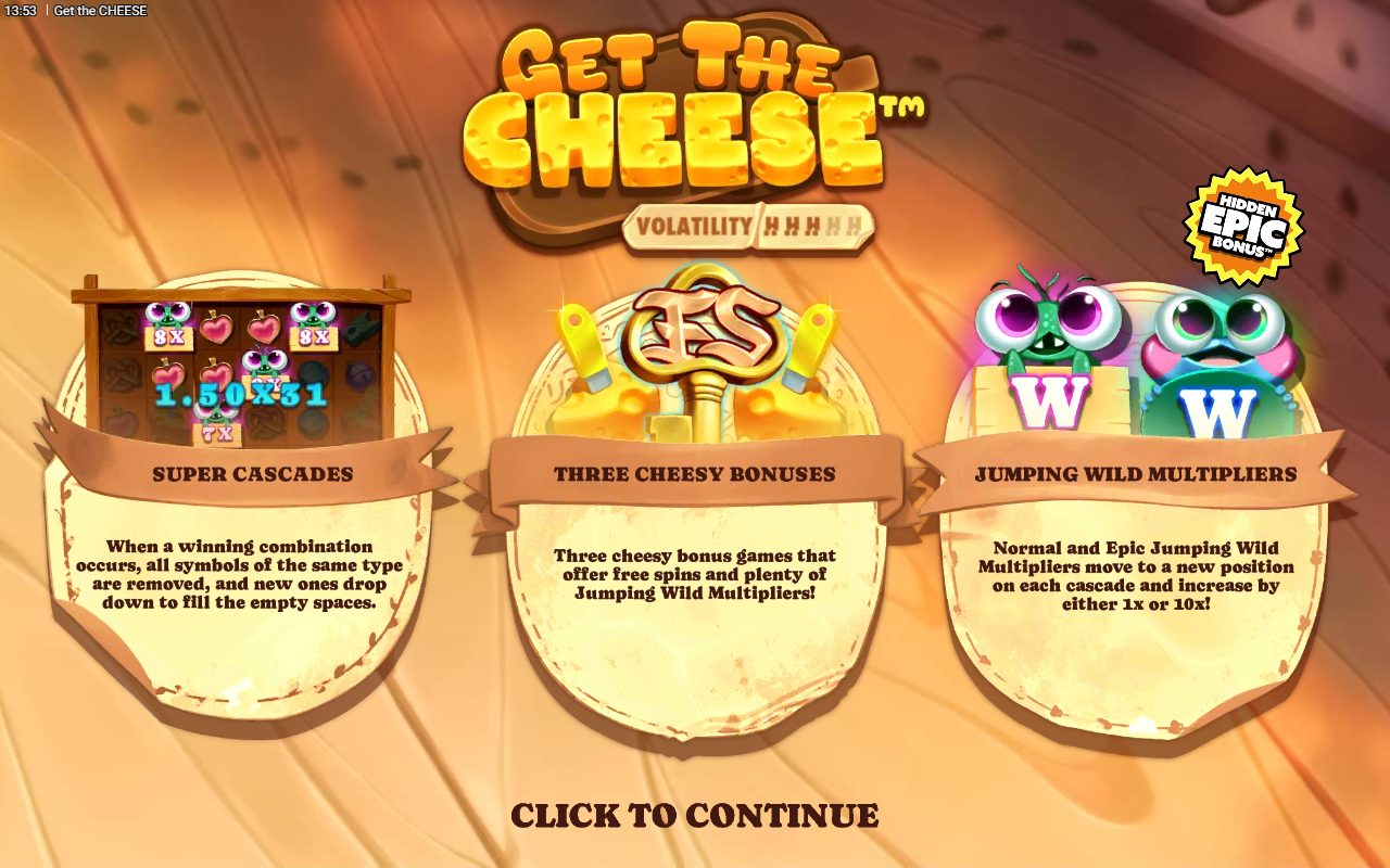 Get the CHEESE game lobby / feature intro