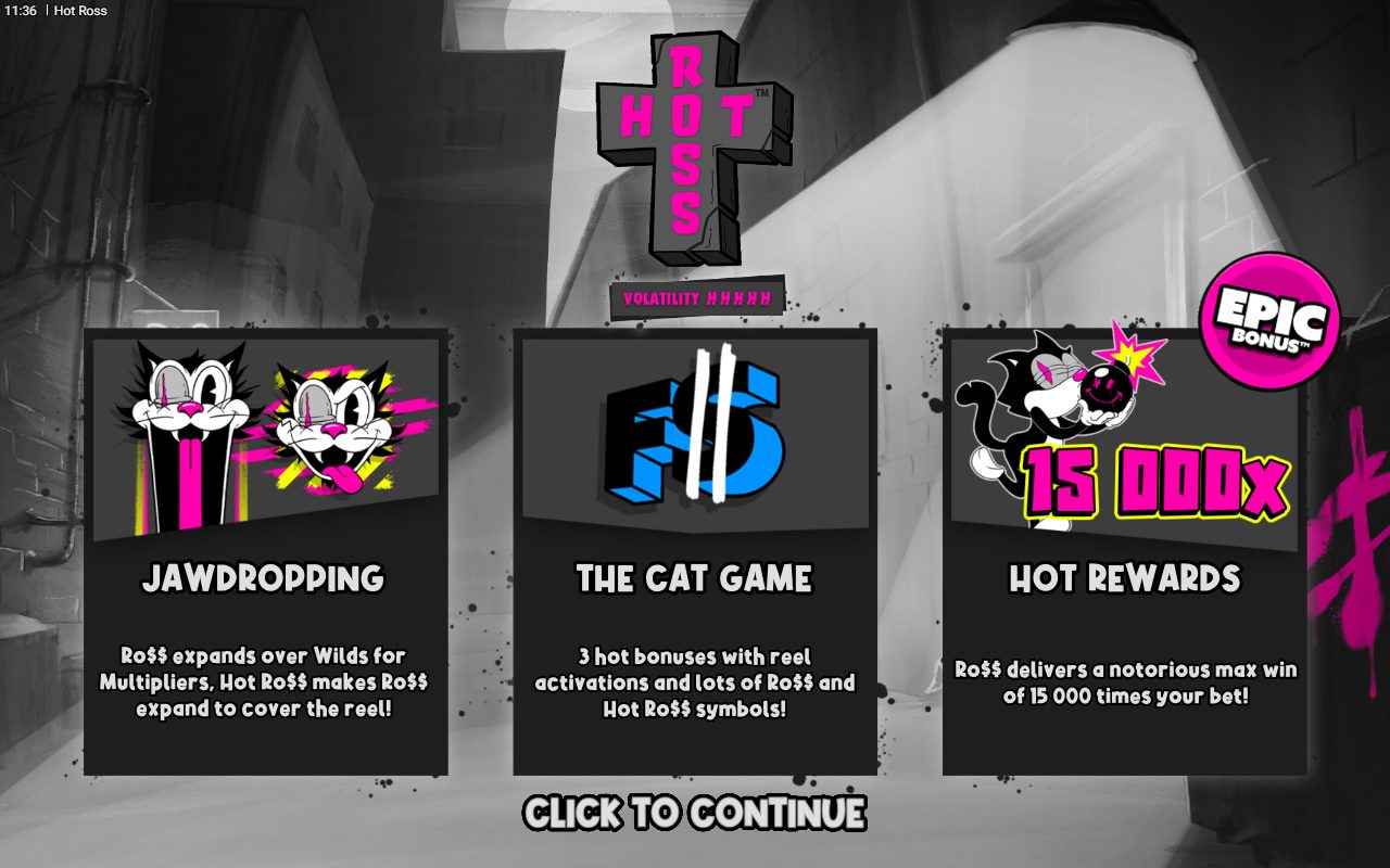 Hot Ross game lobby / feature intro