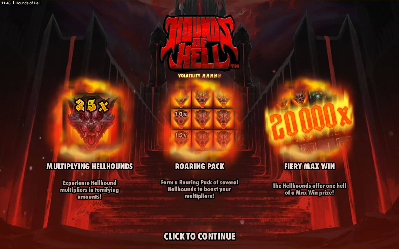 Hounds of Hell game lobby / feature intro