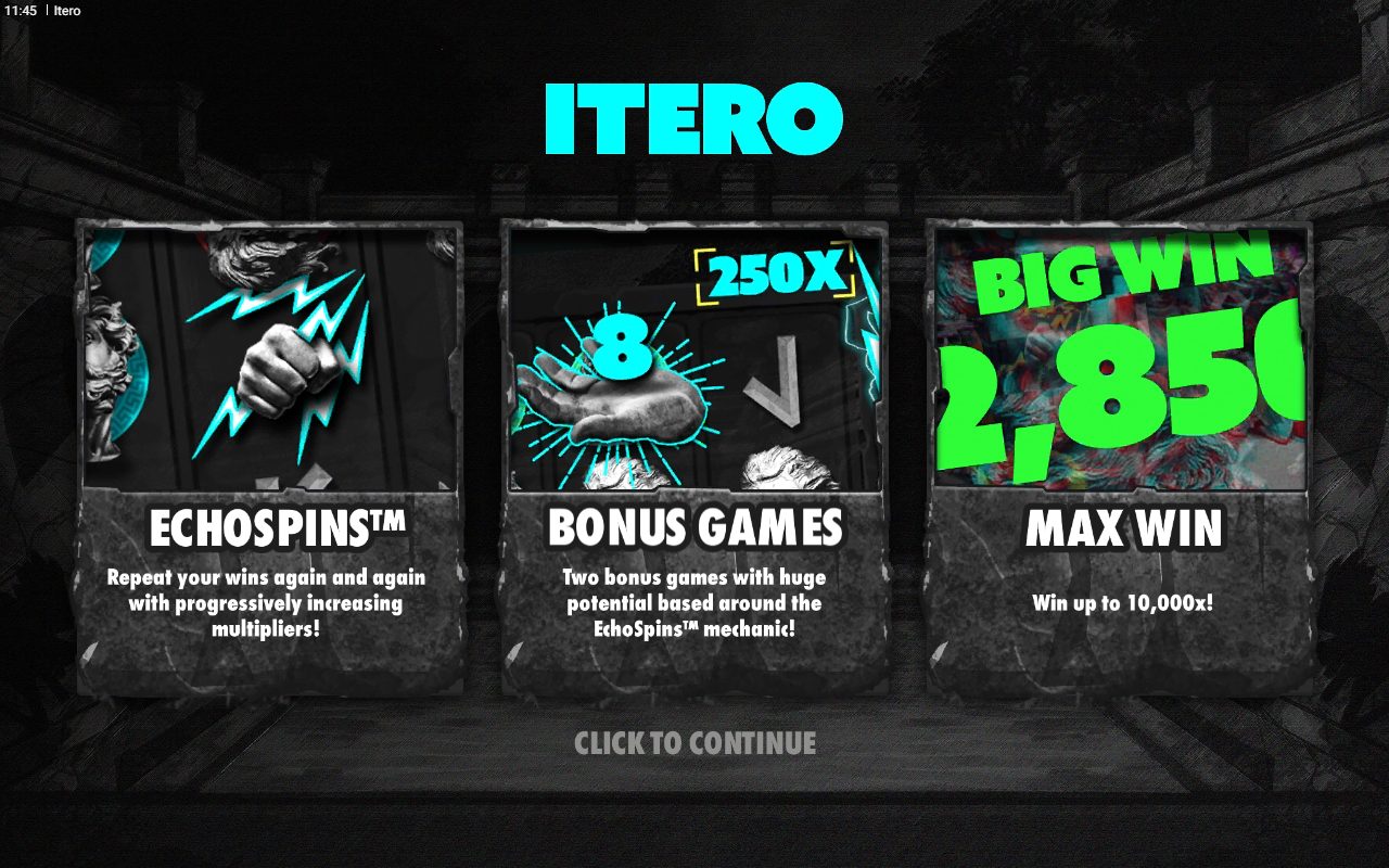 Itero game lobby / feature intro