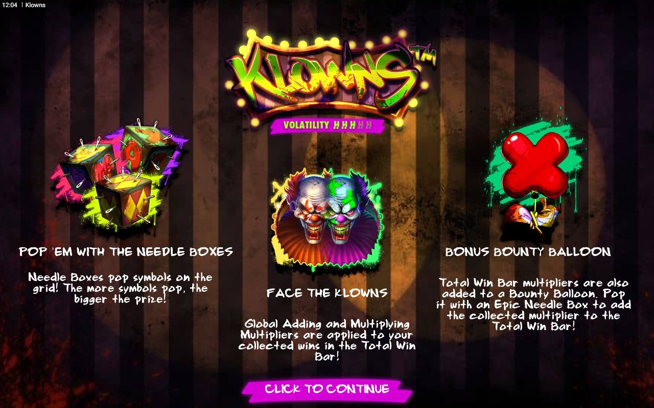 Klowns game lobby / feature intro