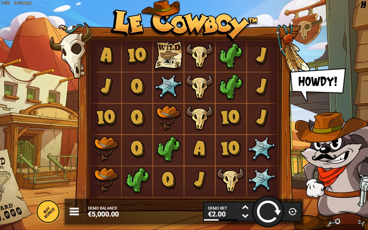 Le Cowboy base game reels