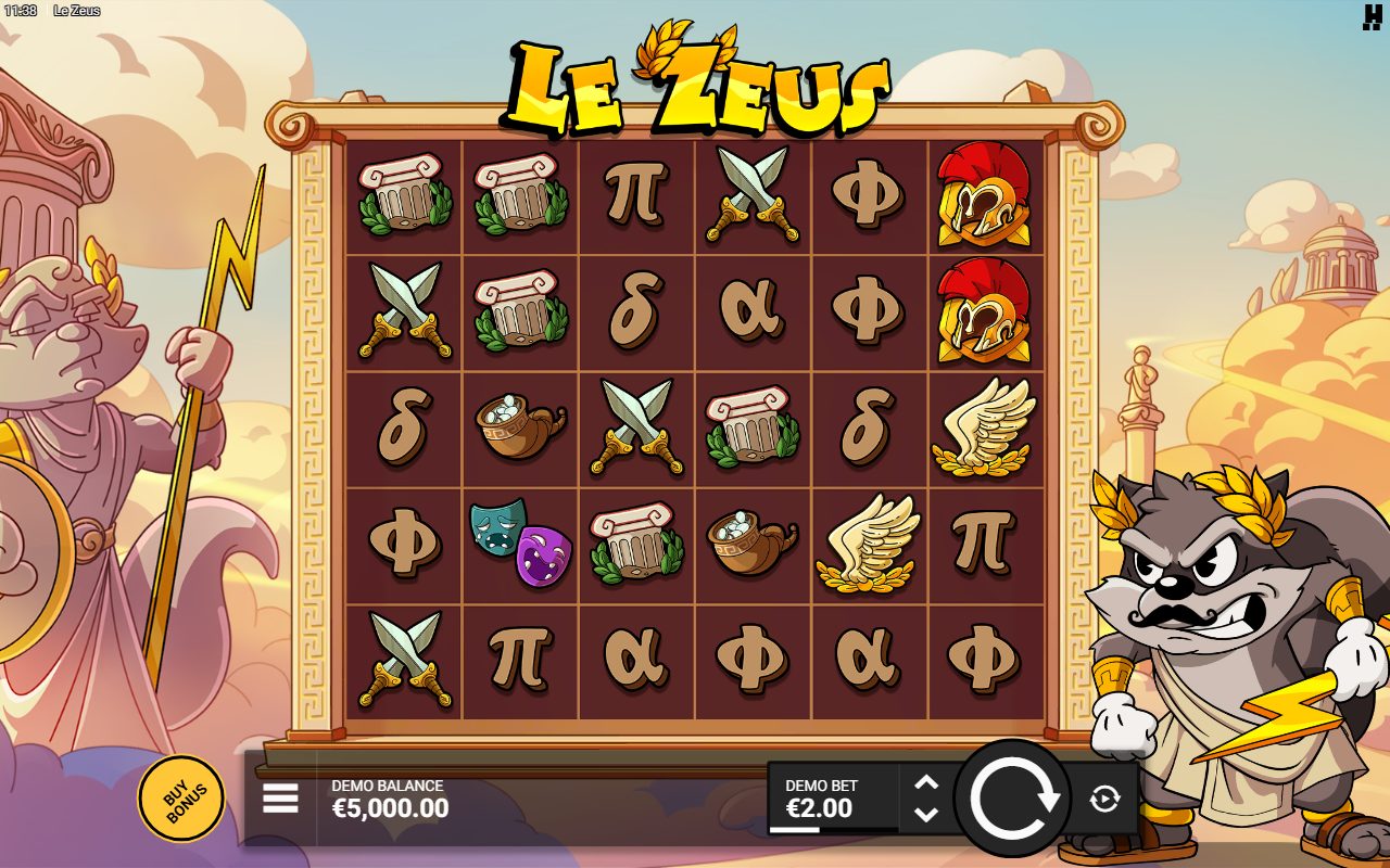 Le Zeus base game reels