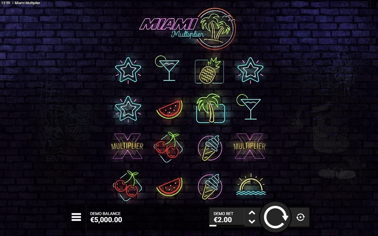 Miami Multiplier base game reels