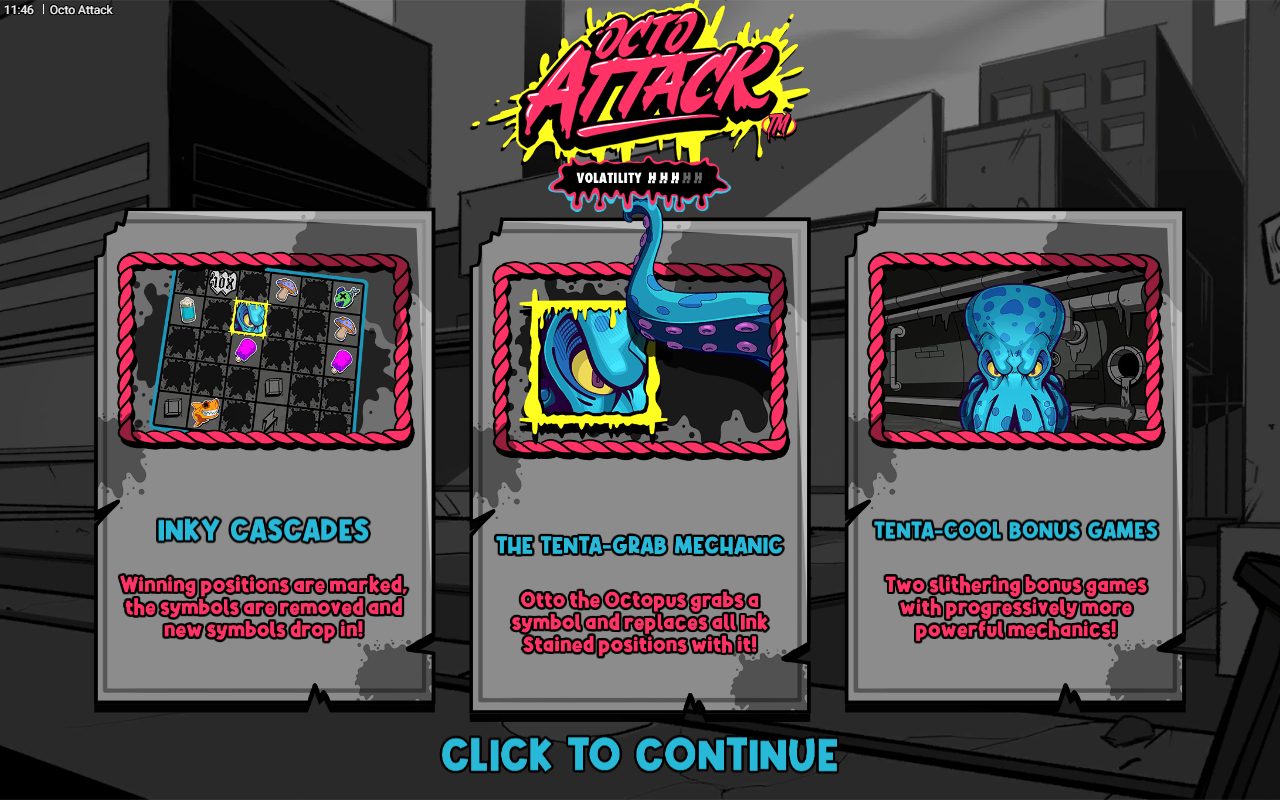 Octo Attack game lobby / feature intro