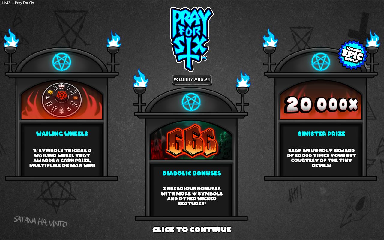 Pray for Six game lobby / feature intro